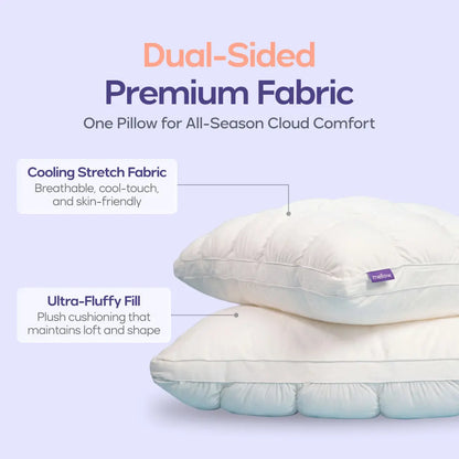 ☁️Fluffy PuffGrid Bed Pillow for All Sleepers