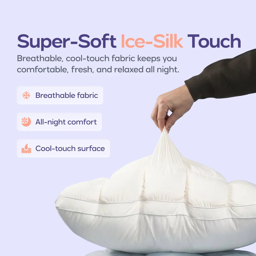 ☁️Fluffy PuffGrid Bed Pillow for All Sleepers